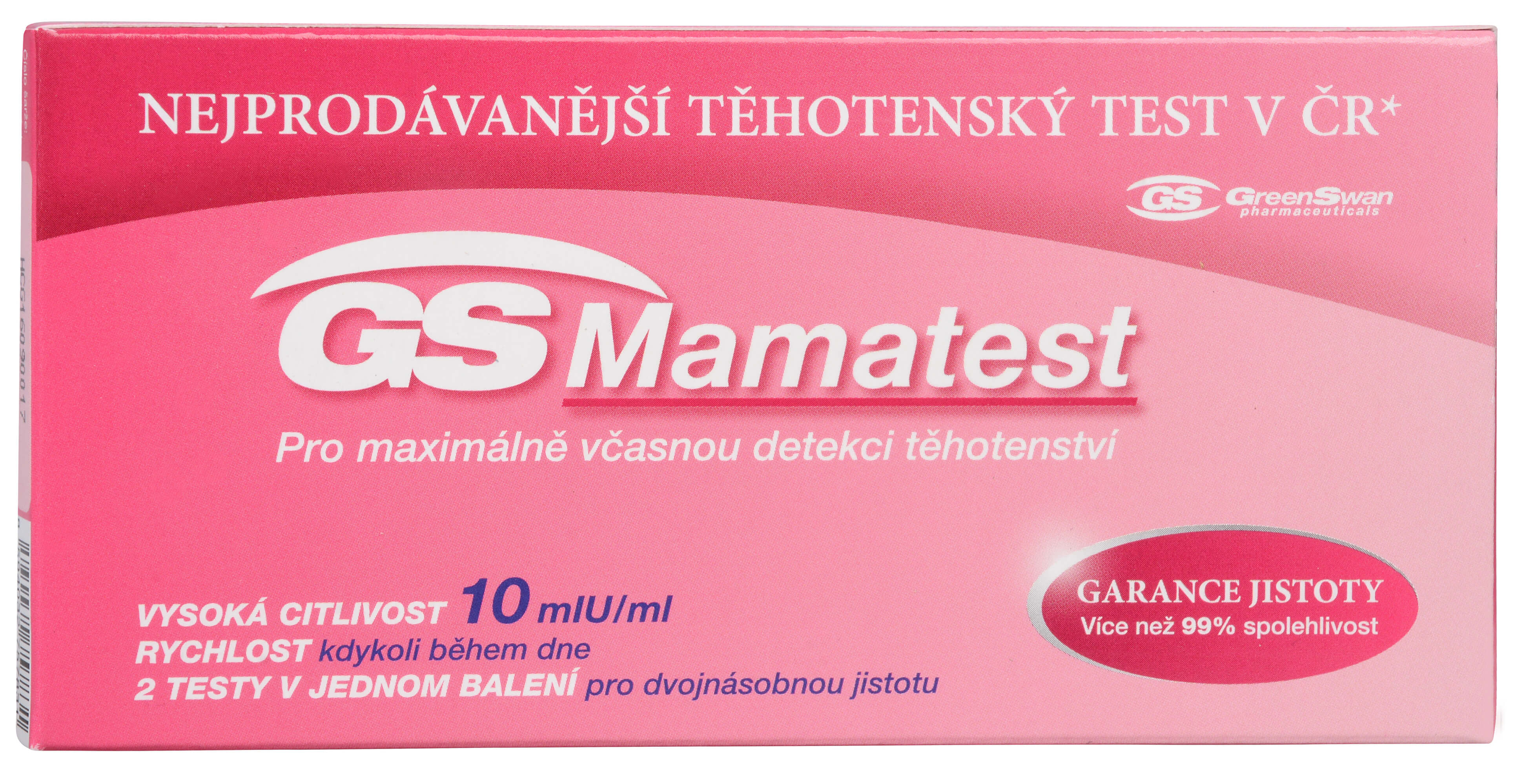 Zobrazit detail výrobku Green-Swan GS Mamatest 10 těhotenský test 2 ks + 2 měsíce na vrácení zboží