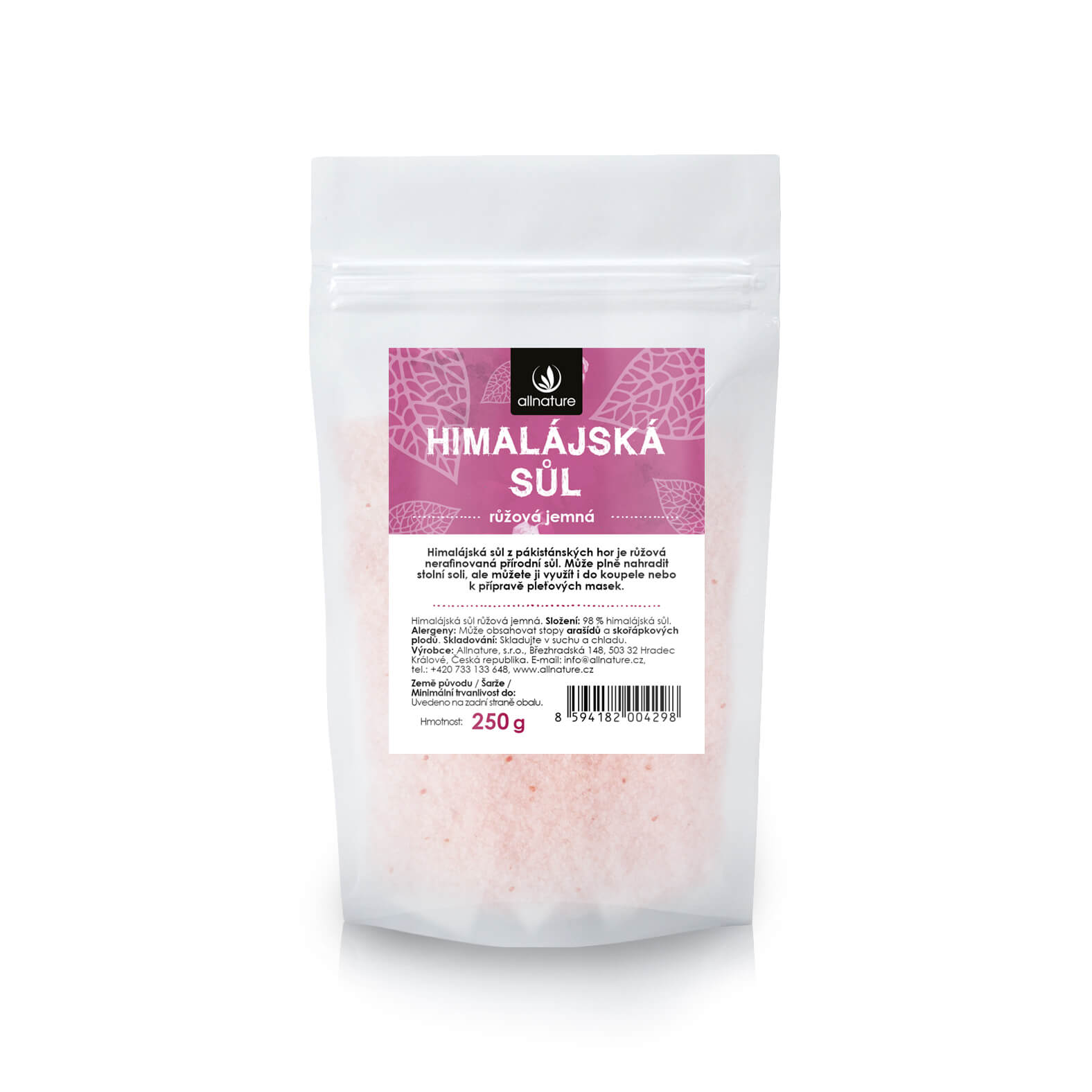 Zobrazit detail výrobku Allnature Himalájská sůl růžová jemná 250 g + 2 měsíce na vrácení zboží Zobrazit detail výrobku Allnature Himalájská sůl růžová jemná 250 g + 2 měsíce na vrácení zboží