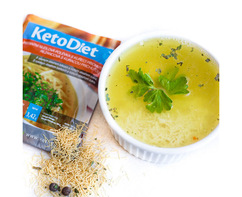 Zobrazit detail výrobku KetoDiet Proteinová polévka kuřecí s nudlemi 7 x 33 g + 2 měsíce na vrácení zboží