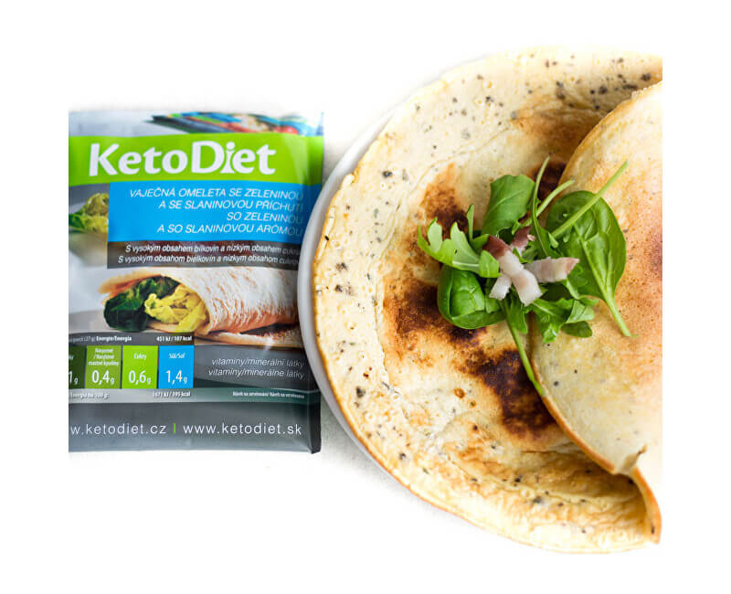 Zobrazit detail výrobku KetoDiet Proteinová omeleta se slaninovou příchutí 7 x 27 g + 2 měsíce na vrácení zboží