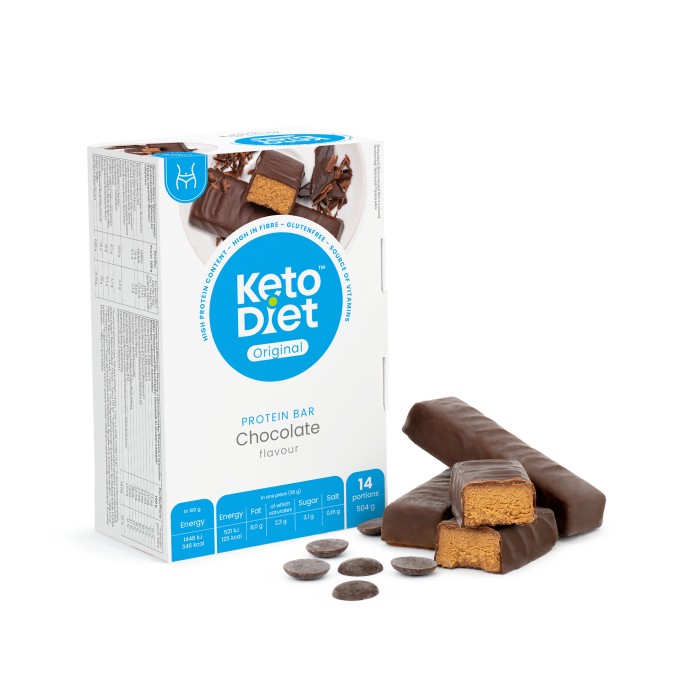 Zobrazit detail výrobku KetoDiet Proteinová tyčinka příchuť čokoláda 14 x 36 g