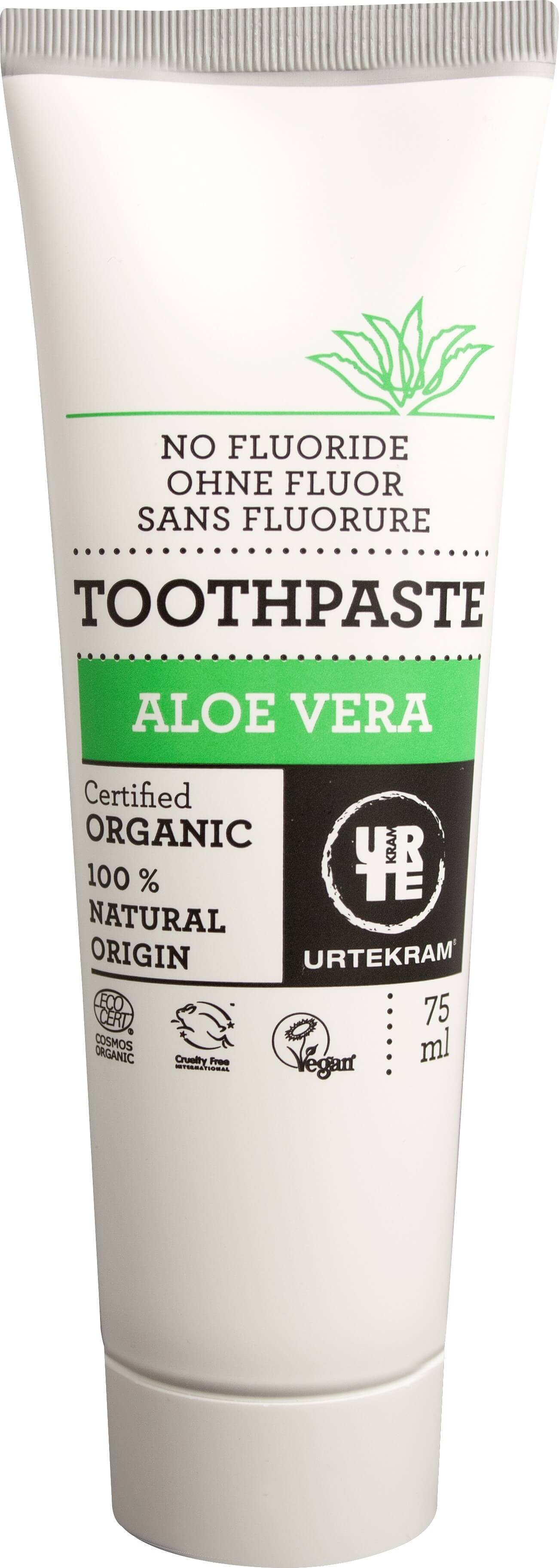 Zobrazit detail výrobku Urtekram Zubní pasta aloe vera 75 ml BIO + 2 měsíce na vrácení zboží