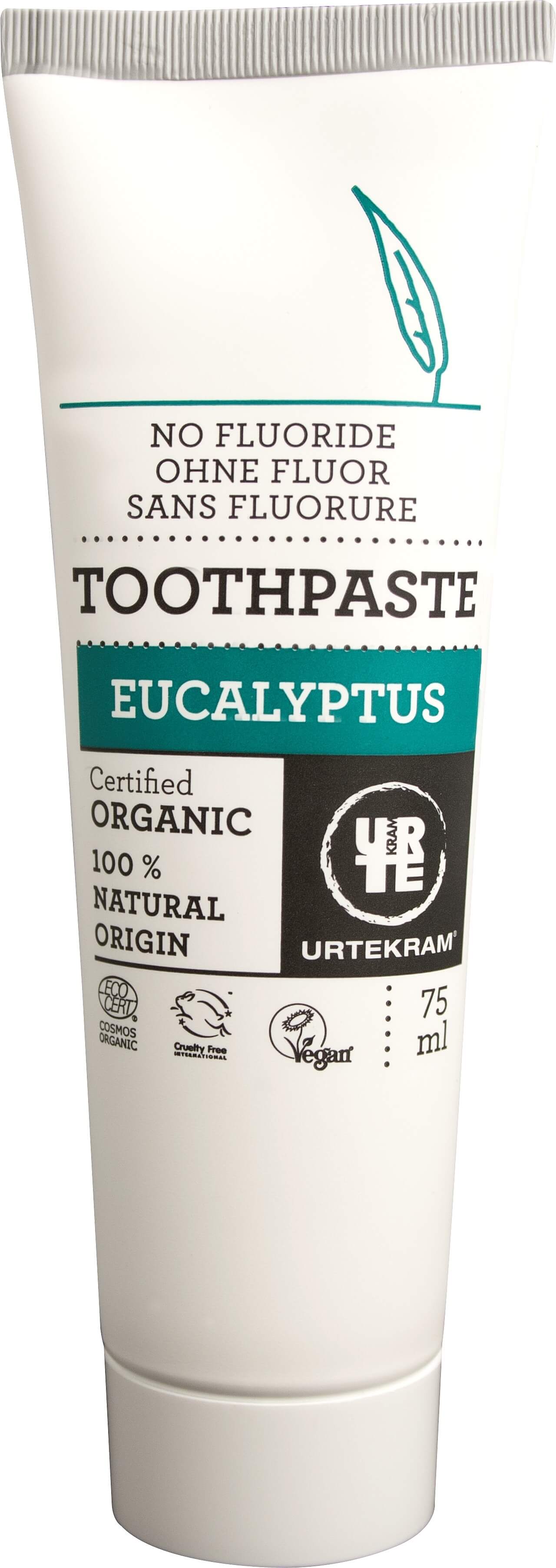 Zobrazit detail výrobku Urtekram Zubní pasta eukalyptus 75 ml BIO + 2 měsíce na vrácení zboží