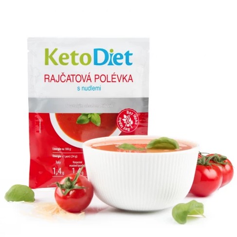 KetoDiet Proteinová polévka rajčatová s nudlemi 7 x 34 g