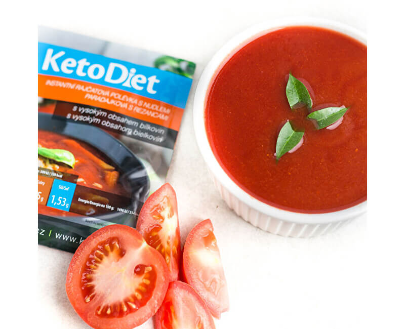 Zobrazit detail výrobku KetoDiet Proteinová polévka rajčatová s nudlemi 7 x 34 g + 2 měsíce na vrácení zboží