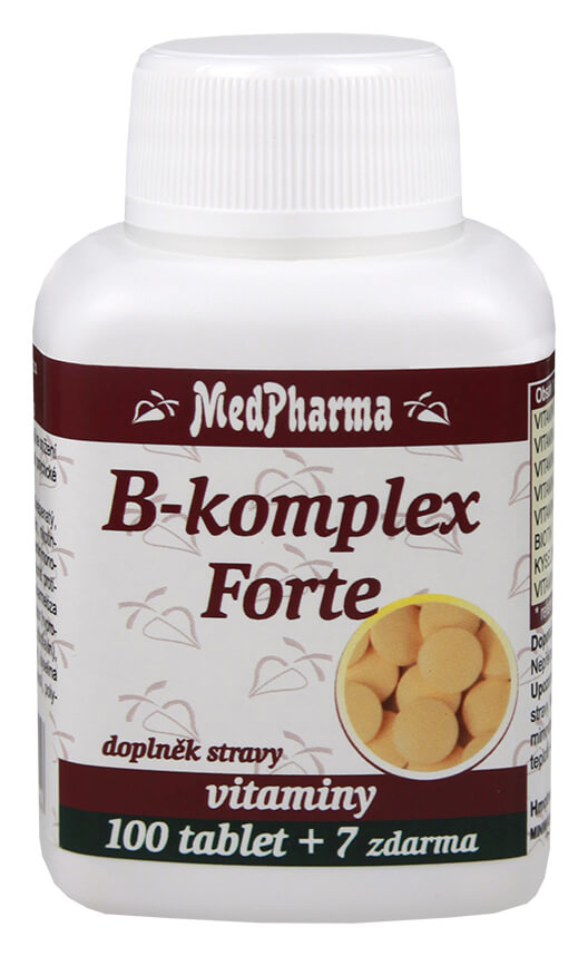 Zobrazit detail výrobku MedPharma B-komplex Forte 100 + 7 tablet ZDARMA + 2 měsíce na vrácení zboží