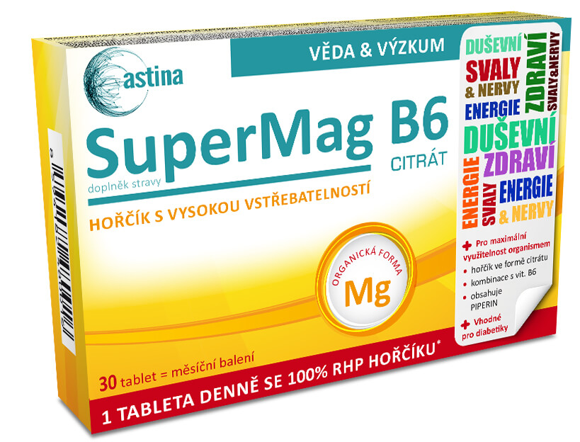 Zobrazit detail výrobku Astina SuperMag B6 30 tablet + 2 měsíce na vrácení zboží