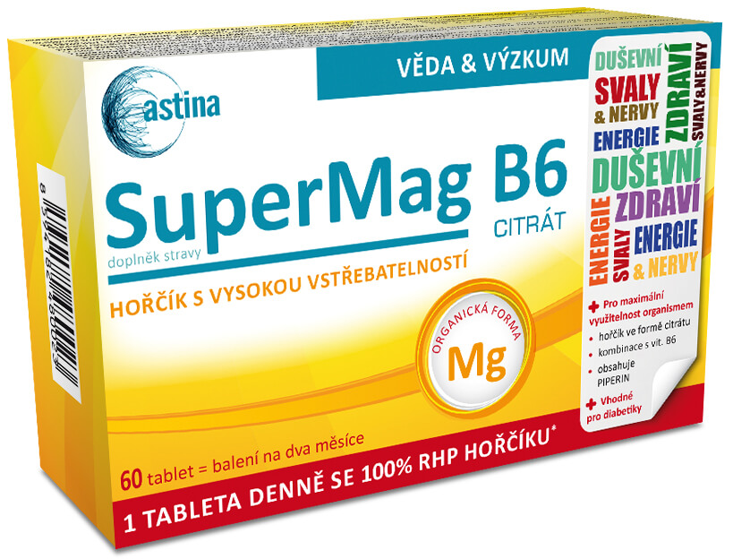 Zobrazit detail výrobku Astina SuperMag B6 60 tablet + 2 měsíce na vrácení zboží
