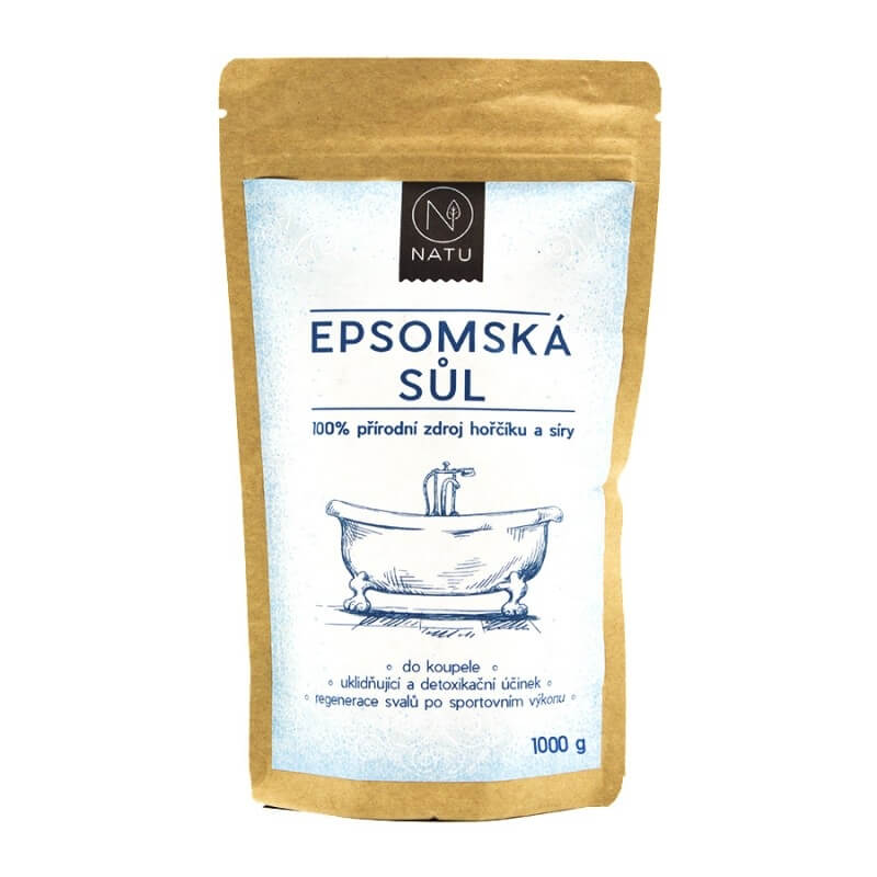 Zobrazit detail výrobku Natu Epsomská sůl 100 % 1000 g + 2 měsíce na vrácení zboží