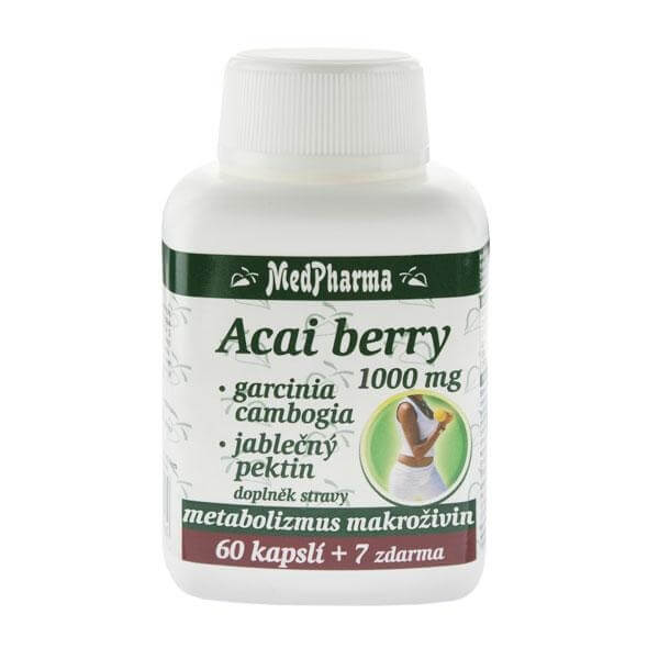 Zobrazit detail výrobku MedPharma Acai berry 1000 mg + garcinia cambogia + jablečný Pektin 67 kapslí