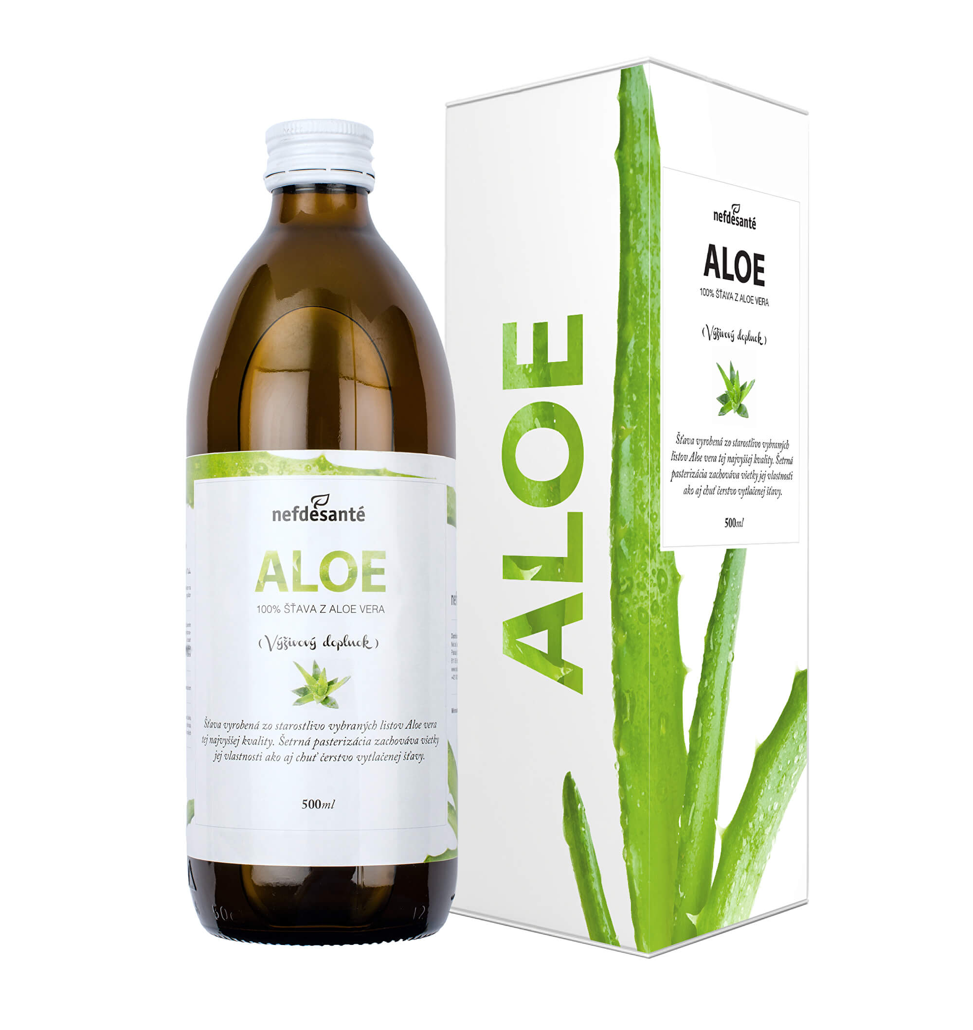 Zobrazit detail výrobku Nef de Santé Aloe - 100% šťava z Aloe vera 500 ml + 2 měsíce na vrácení zboží