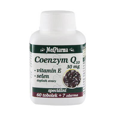 Zobrazit detail výrobku MedPharma Coenzym Q10 30 mg + vitamín E + selen 60 tob. + 7 tob. ZDARMA