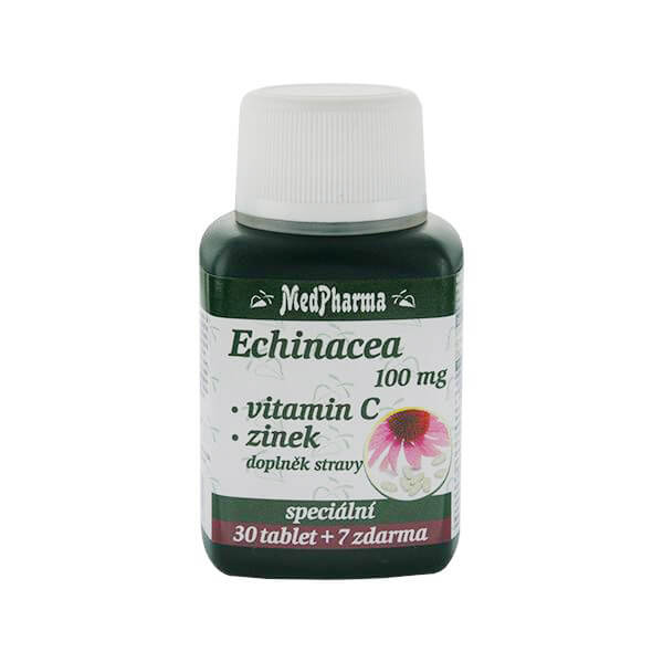 Zobrazit detail výrobku MedPharma Echinacea 100 mg + vitamín C + zinek 30 tbl. + 7 tbl. ZDARMA + 2 měsíce na vrácení zboží