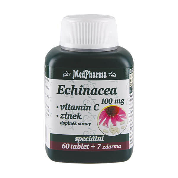 Zobrazit detail výrobku MedPharma Echinacea 100 mg + vitamín C + zinek 60 tbl. + 7 tbl. ZDARMA + 2 měsíce na vrácení zboží