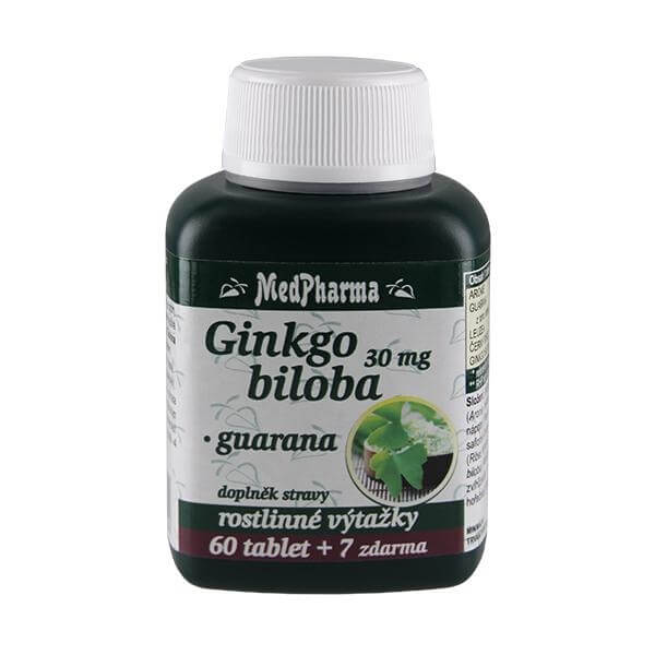 Zobrazit detail výrobku MedPharma Ginkgo biloba 30 mg + guarana 60 tbl. + 7 tbl. ZDARMA