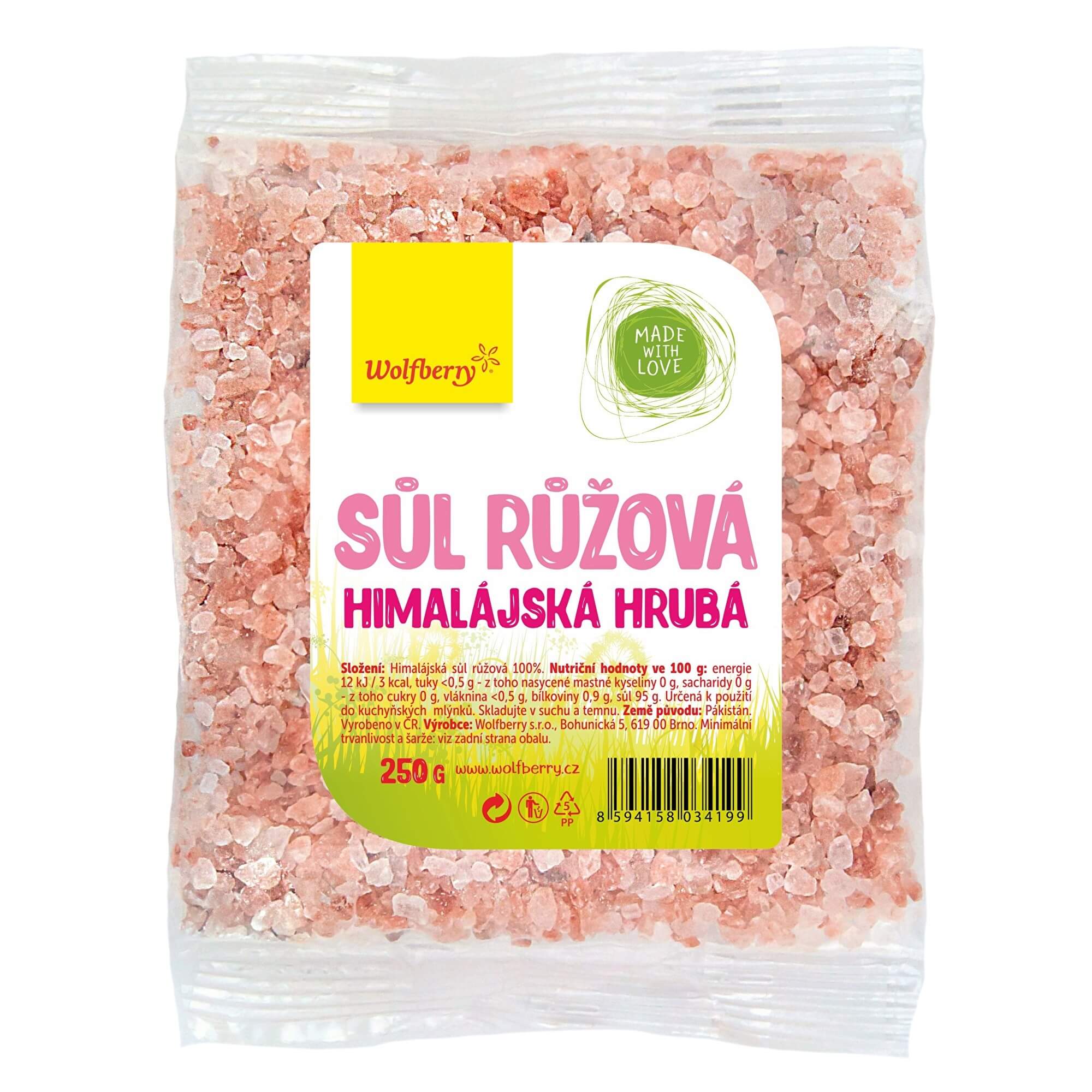 Zobrazit detail výrobku Wolfberry Himalájská sůl růžová hrubá 250 g + 2 měsíce na vrácení zboží