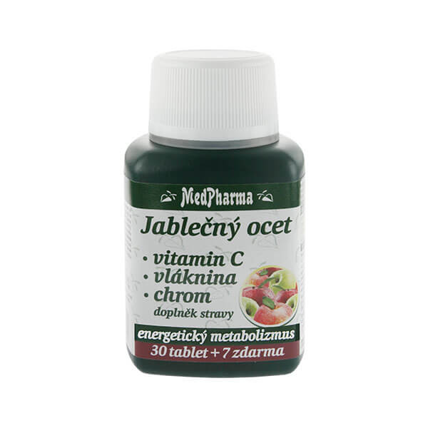 Zobrazit detail výrobku MedPharma Jablečný ocet + vitamín C + vláknina + chrom 30 tbl. + 7 tbl. ZDARMA