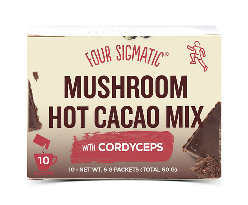 Zobrazit detail výrobku Four Sigmatic Kakao s cordycepsem a zázvorem 10 sáčků + 2 měsíce na vrácení zboží