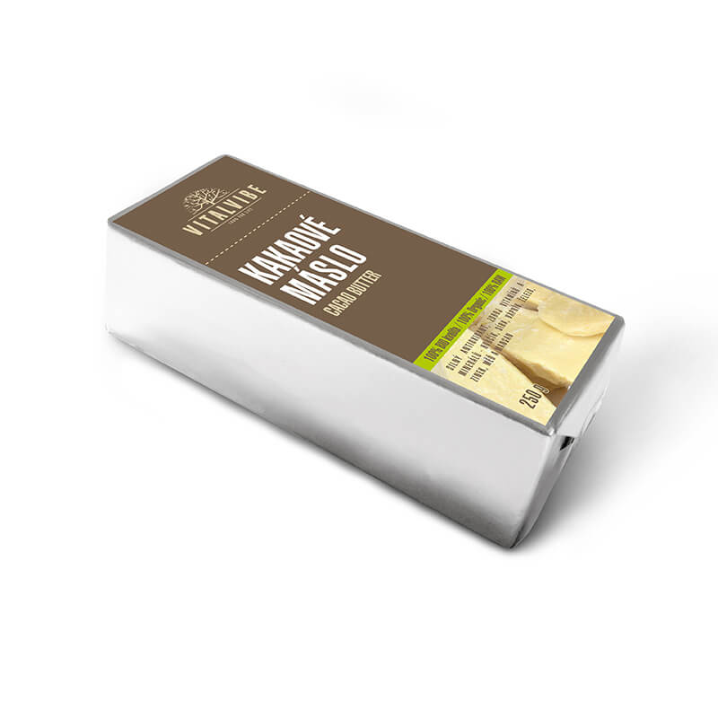 Zobrazit detail výrobku Vitalvibe Kakaové máslo BIO 250 g + 2 měsíce na vrácení zboží