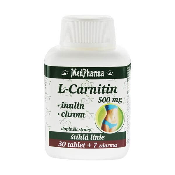 Zobrazit detail výrobku MedPharma L-Carnitin 500 mg + inulin + chrom 30 tbl. + 7 tbl. ZDARMA + 2 měsíce na vrácení zboží