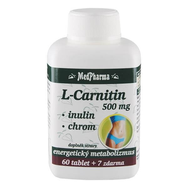 Zobrazit detail výrobku MedPharma L-Carnitin 500 mg + inulin + chrom 60 tbl. + 7 tbl. ZDARMA + 2 měsíce na vrácení zboží