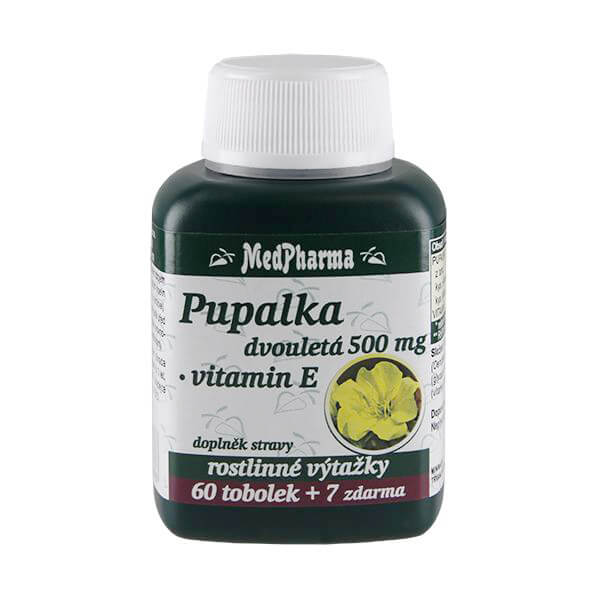 Zobrazit detail výrobku MedPharma Pupalka dvouletá 500 mg + vitamín E 60 tob. + 7 tob. ZDARMA