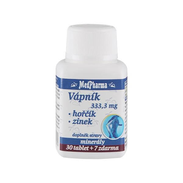 Zobrazit detail výrobku MedPharma Vápník 333,3 mg + hořčík + zinek 30 tbl. + 7 tbl. ZDARMA