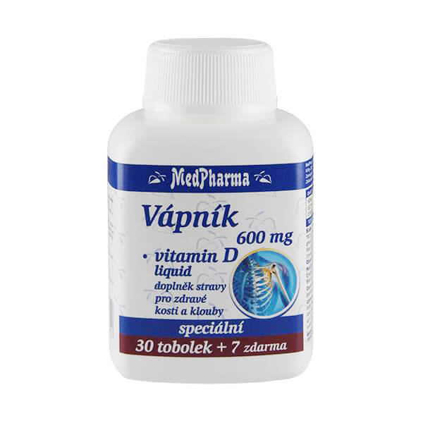 Zobrazit detail výrobku MedPharma Vápník 600 mg + vitamín D liquid 30 tob. + 7 tob. ZDARMA + 2 měsíce na vrácení zboží