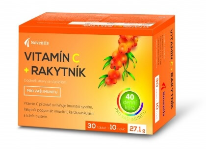 Zobrazit detail výrobku Noventis Vitamín C + Rakytník 30 tbl. + 10 tbl. ZDARMA + 2 měsíce na vrácení zboží