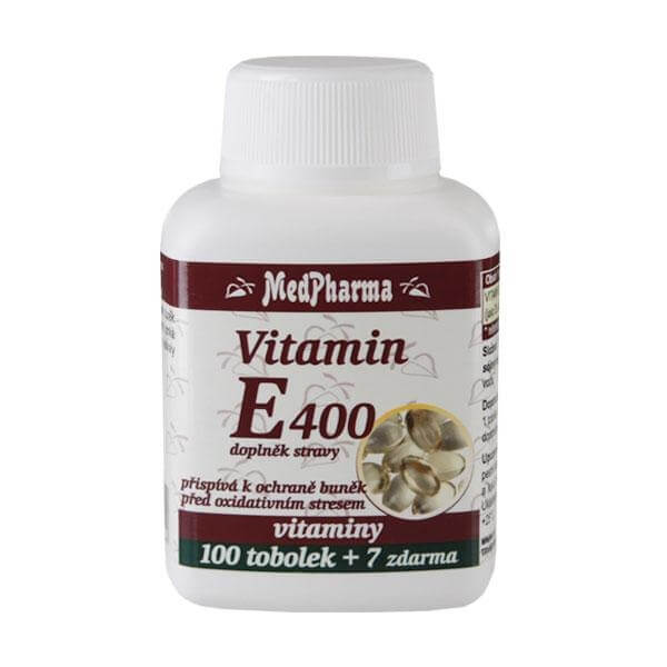 Zobrazit detail výrobku MedPharma Vitamín E 400 100 tob. + 7 tob. ZDARMA + 2 měsíce na vrácení zboží