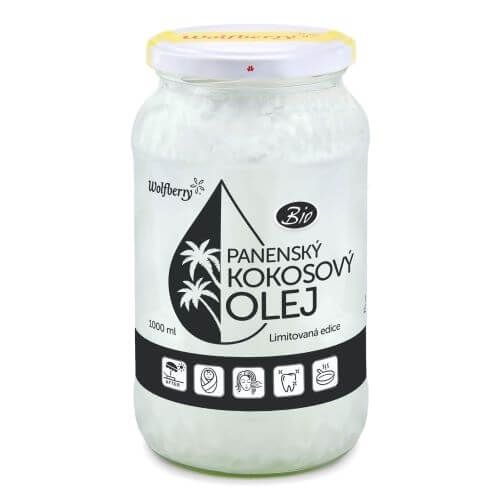 Zobrazit detail výrobku Wolfberry Panenský kokosový olej BIO 1000 ml + 2 měsíce na vrácení zboží