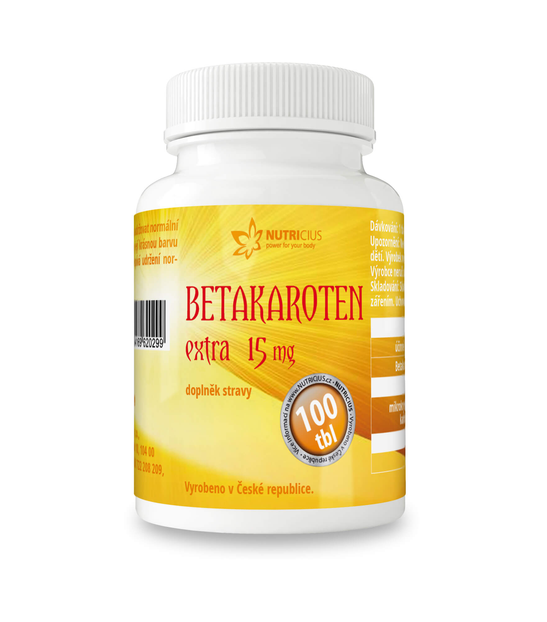 Zobrazit detail výrobku Nutricius Betakaroten EXTRA 15 mg 100 tbl. + 2 měsíce na vrácení zboží