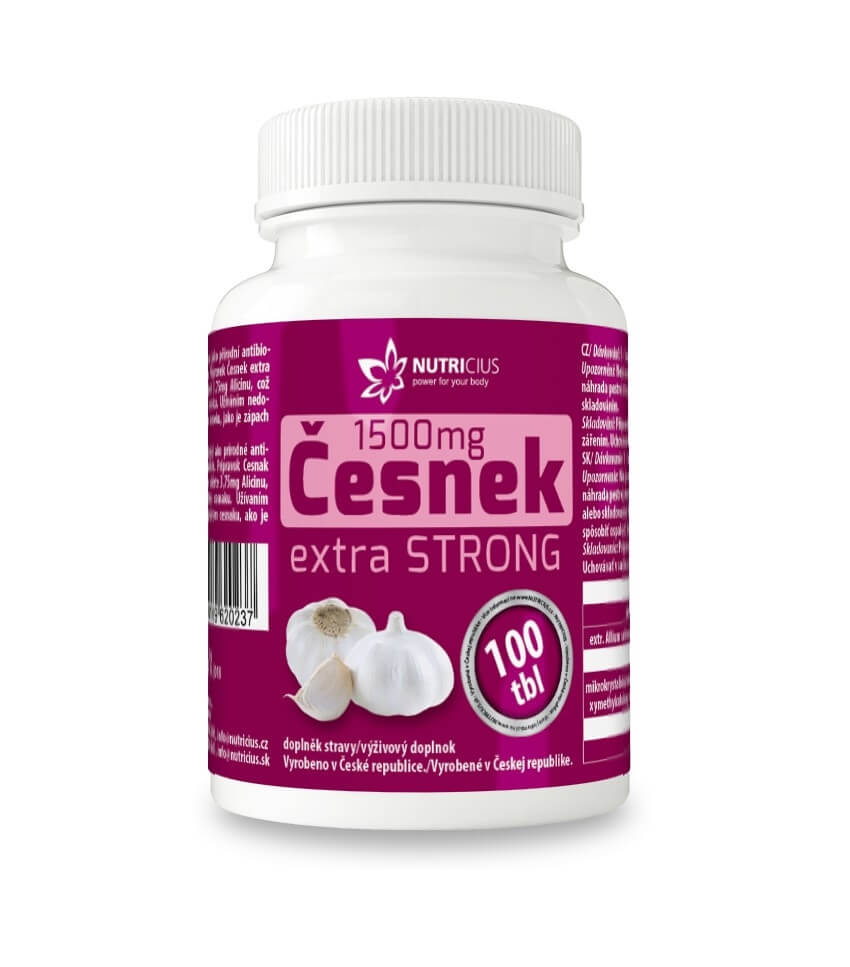 Zobrazit detail výrobku Nutricius Česnek extra strong 1500 mg 100 tbl. + 2 měsíce na vrácení zboží