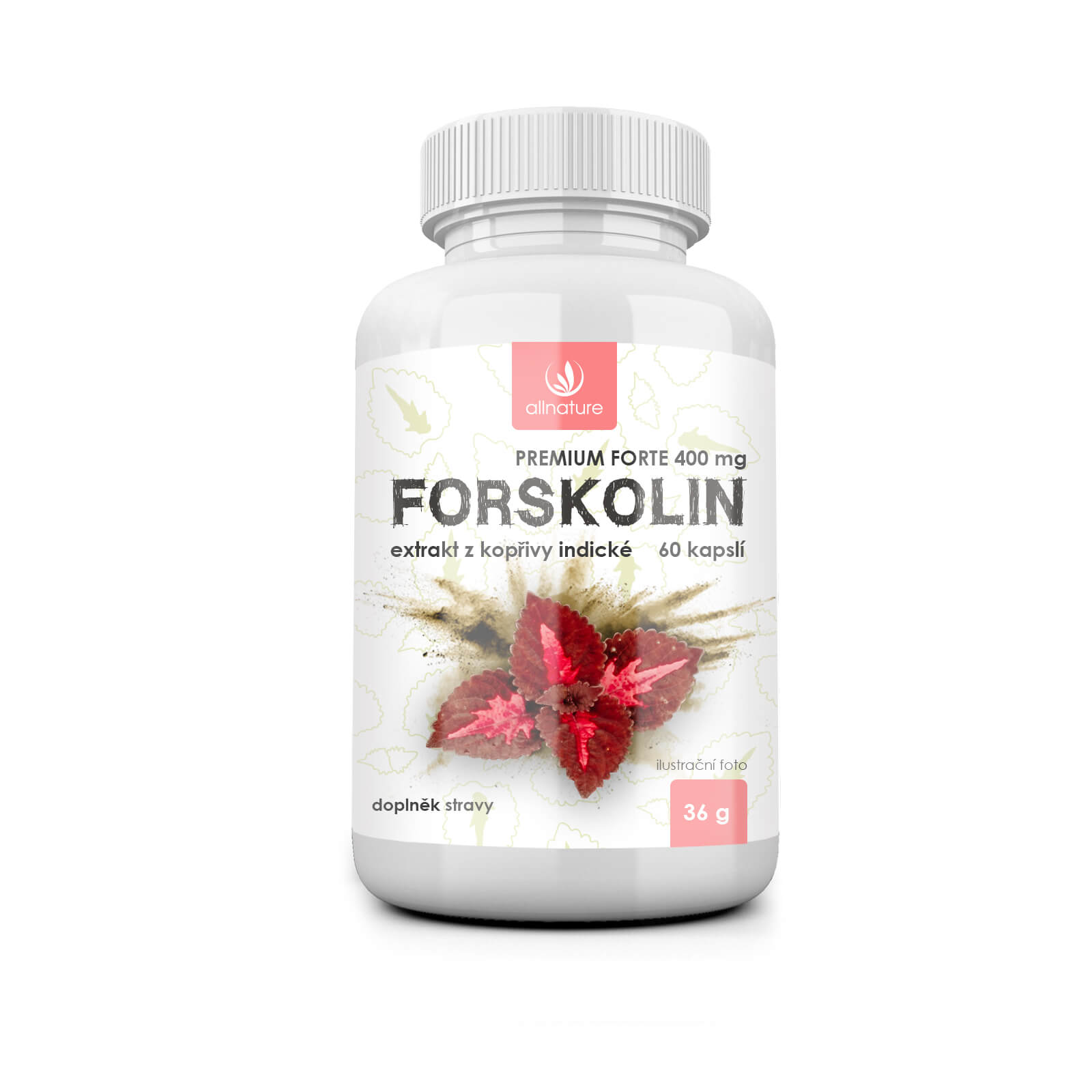 Zobrazit detail výrobku Allnature Forskolin Premium forte 400 mg 60 kapslí + 2 měsíce na vrácení zboží