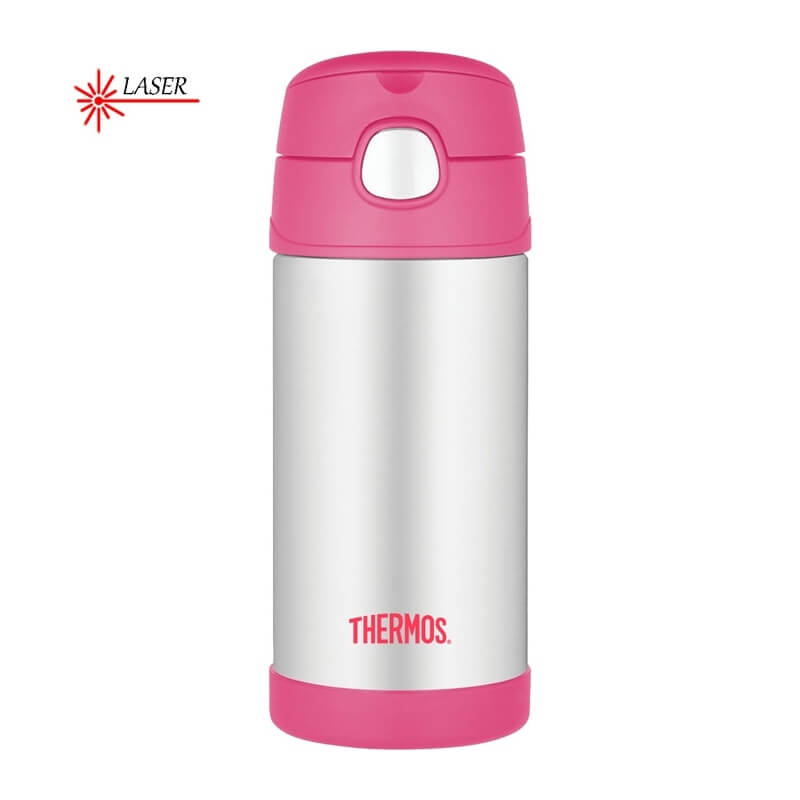 Zobrazit detail výrobku Thermos FUNtainer Dětská termoska s brčkem - stříbrná/růžová 355 ml + 2 měsíce na vrácení zboží