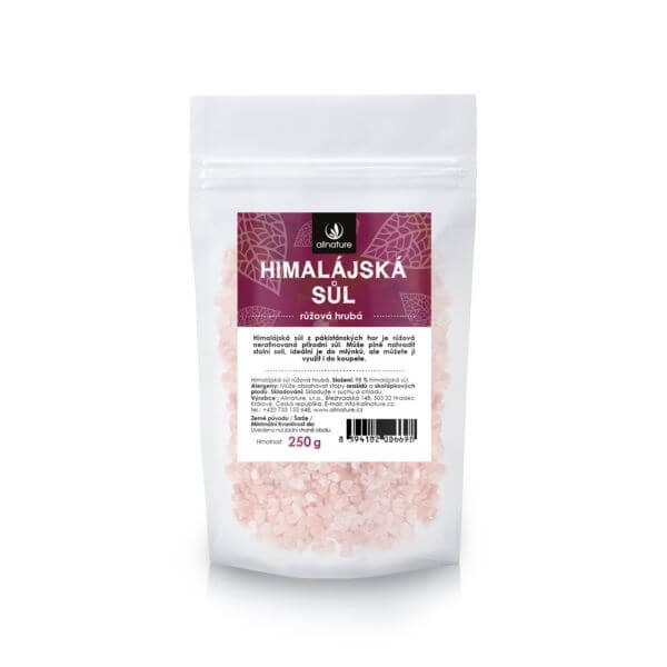 Zobrazit detail výrobku Allnature Himalájská sůl růžová hrubá 250 g + 2 měsíce na vrácení zboží