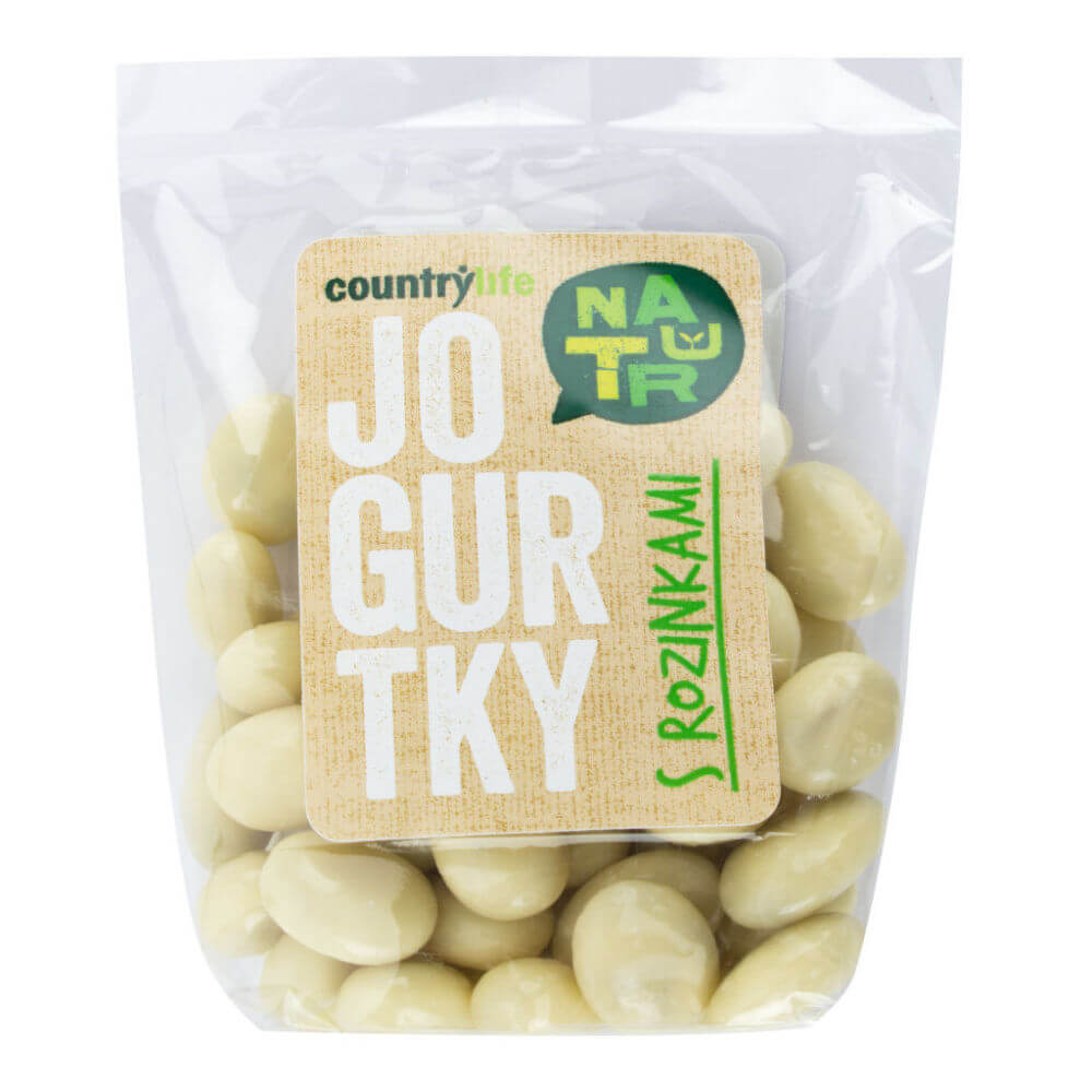 Zobrazit detail výrobku Country Life Jogurtky s rozinkami 100 g + 2 měsíce na vrácení zboží