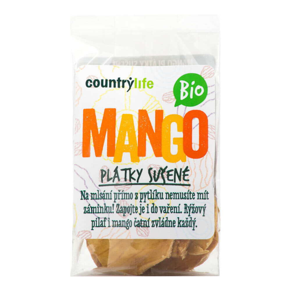 Zobrazit detail výrobku Country Life Mango plátky sušené BIO 80 g + 2 měsíce na vrácení zboží