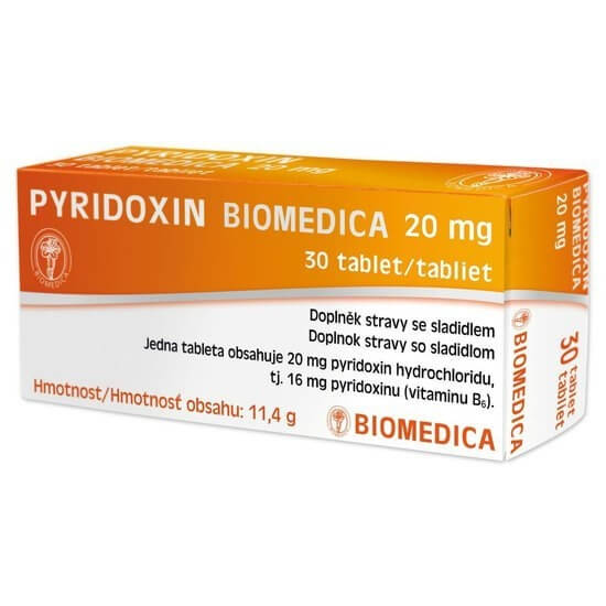 Zobrazit detail výrobku Biomedica Pyridoxin Biomedica 20mg 30 tbl.