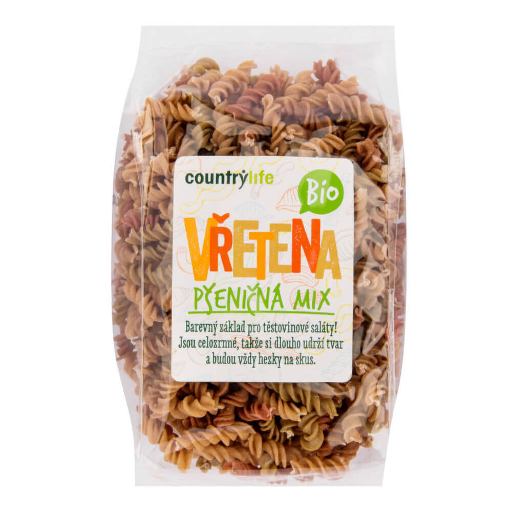 Zobrazit detail výrobku Country Life Těstoviny vřetena pšeničná mix BIO 400 g + 2 měsíce na vrácení zboží