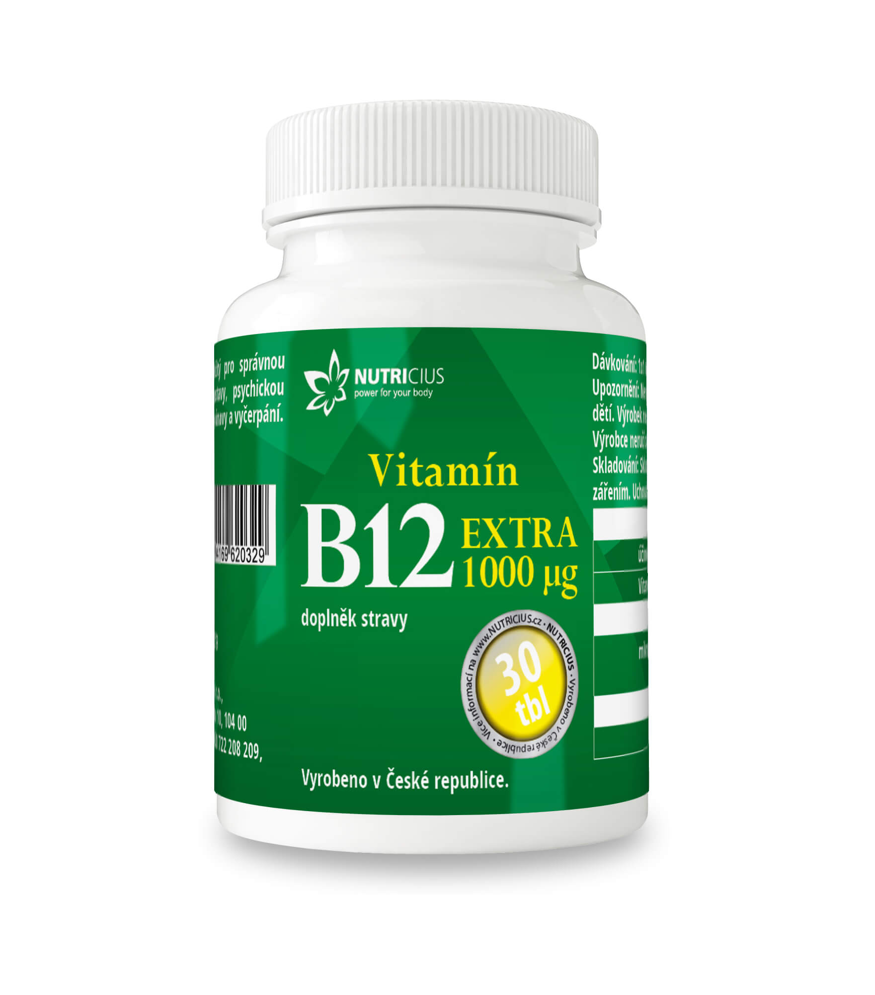 Zobrazit detail výrobku Nutricius Vitamín B12 EXTRA 30 tbl. + 2 měsíce na vrácení zboží