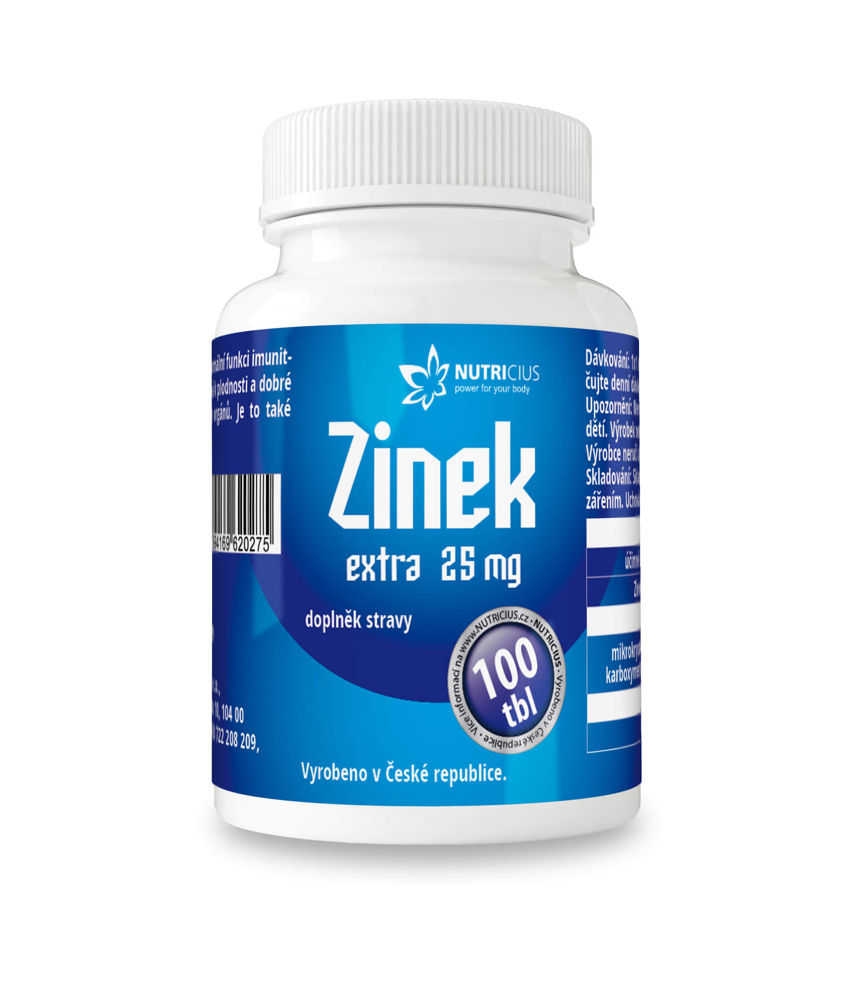 Zobrazit detail výrobku Nutricius Zinek EXTRA 25 mg 100 tbl. + 2 měsíce na vrácení zboží