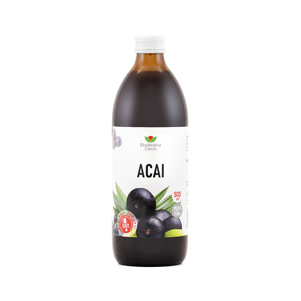 Zobrazit detail výrobku EkoMedica Czech Acai - 100% šťáva z acai 500 ml Zobrazit detail výrobku EkoMedica Czech Acai - 100% šťáva z acai 500 ml