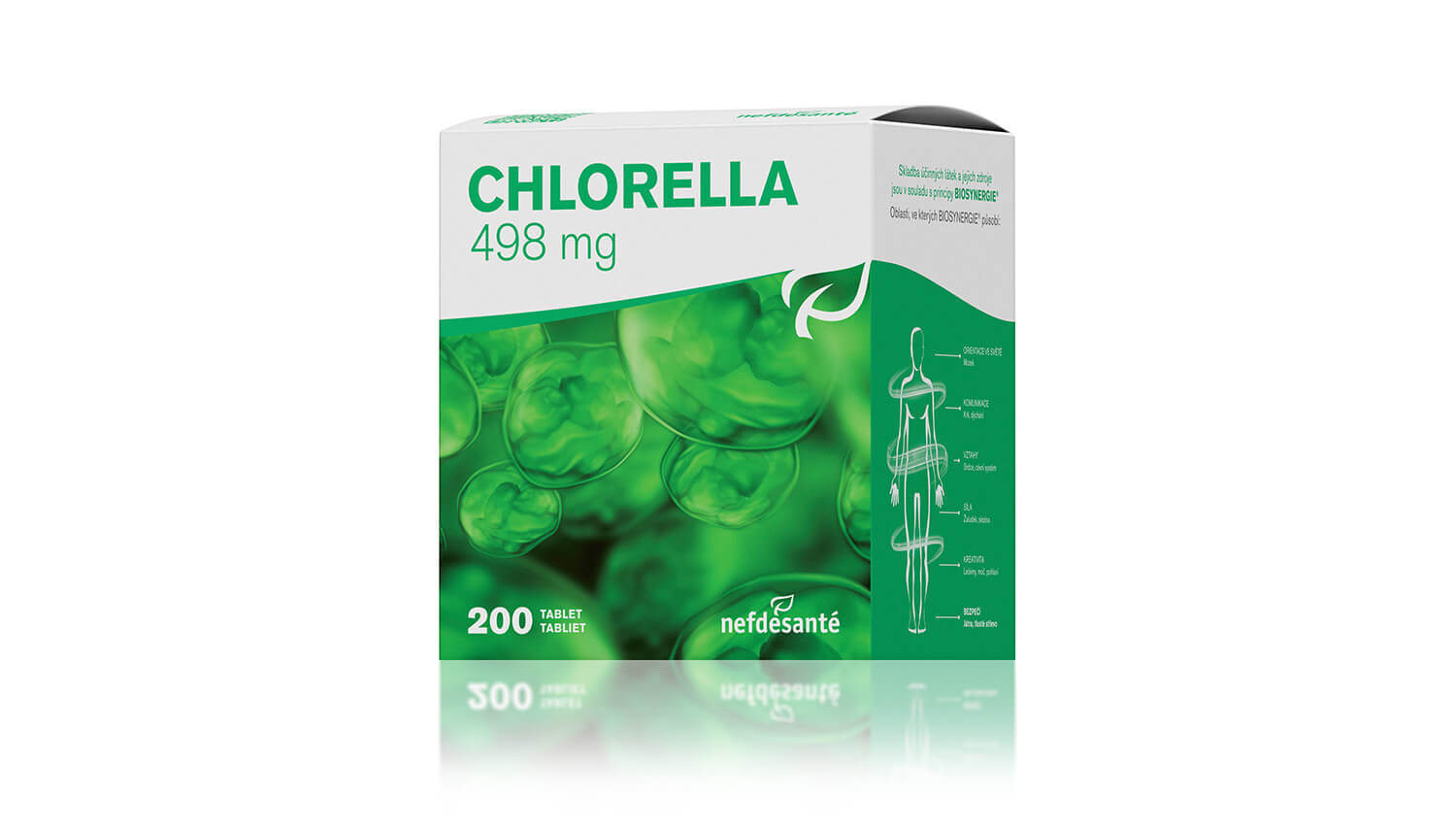 Zobrazit detail výrobku Nef de Santé Chlorella 498 mg 200 tablet + 2 měsíce na vrácení zboží