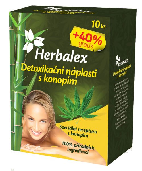 Levně Herbamedicus Detoxikační náplastí s konopím 10 ks + 40% GRATIS