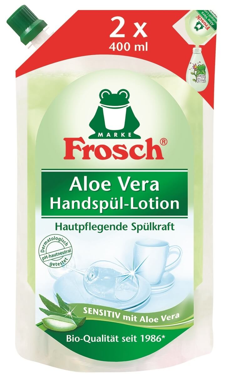 Zobrazit detail výrobku Frosch EKO Prostředek na mytí nádobí Aloe Vera – náhradní náplň 800 ml