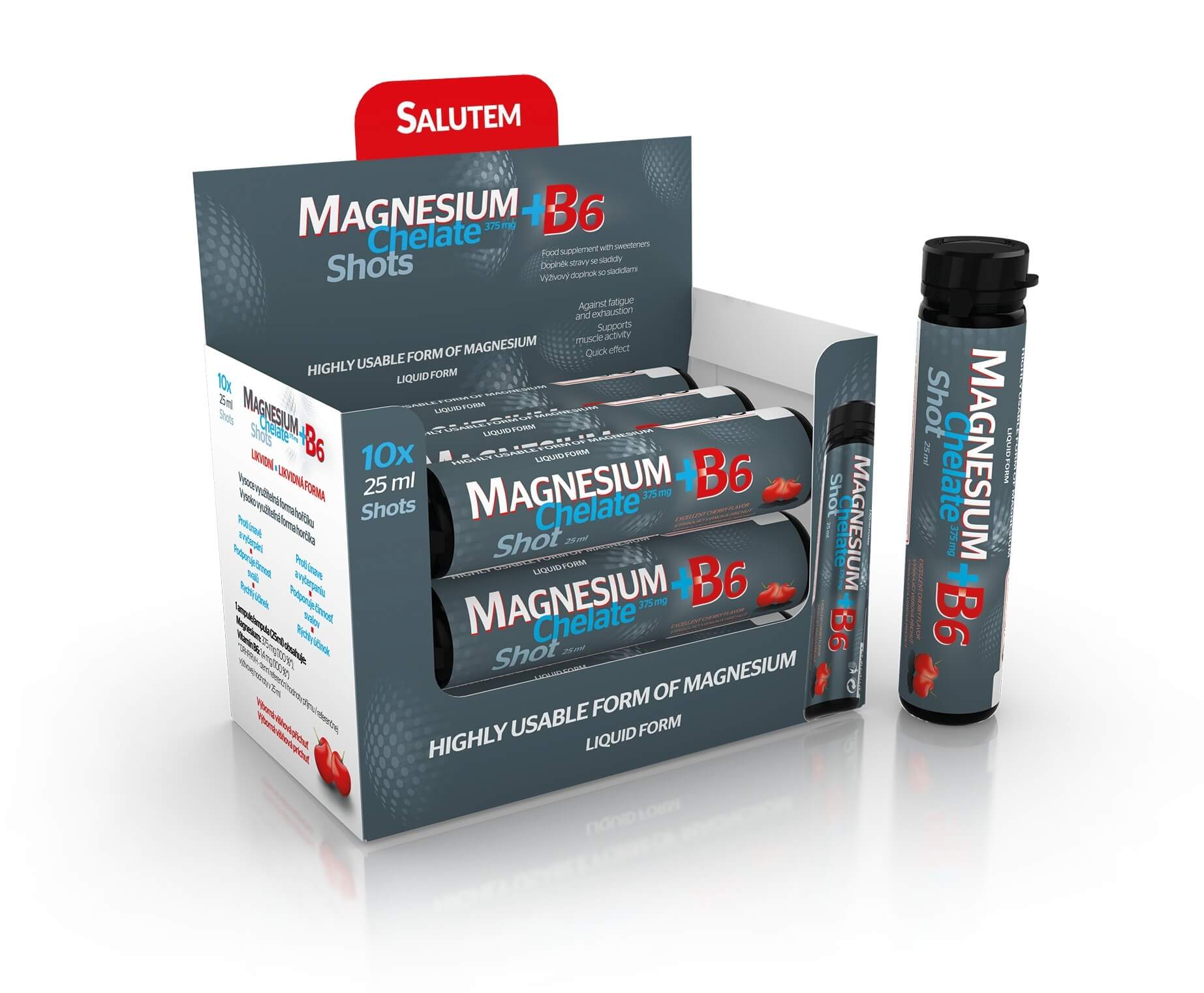 Zobrazit detail výrobku SALUTEM Pharma Magnesium Chelate 375 mg + B6 10 x 25 ml + 2 měsíce na vrácení zboží