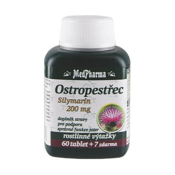 Zobrazit detail výrobku MedPharma Ostropestřec silymarin 200 mg 60 tbl. + 7 tbl. ZDARMA