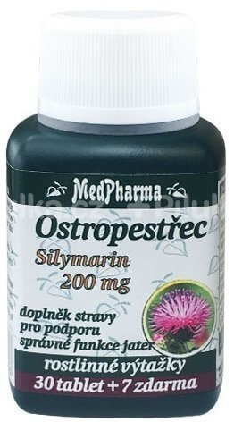 Zobrazit detail výrobku MedPharma Ostropestřec silymarin 200 mg 30 tbl. + 7 tbl. ZDARMA
