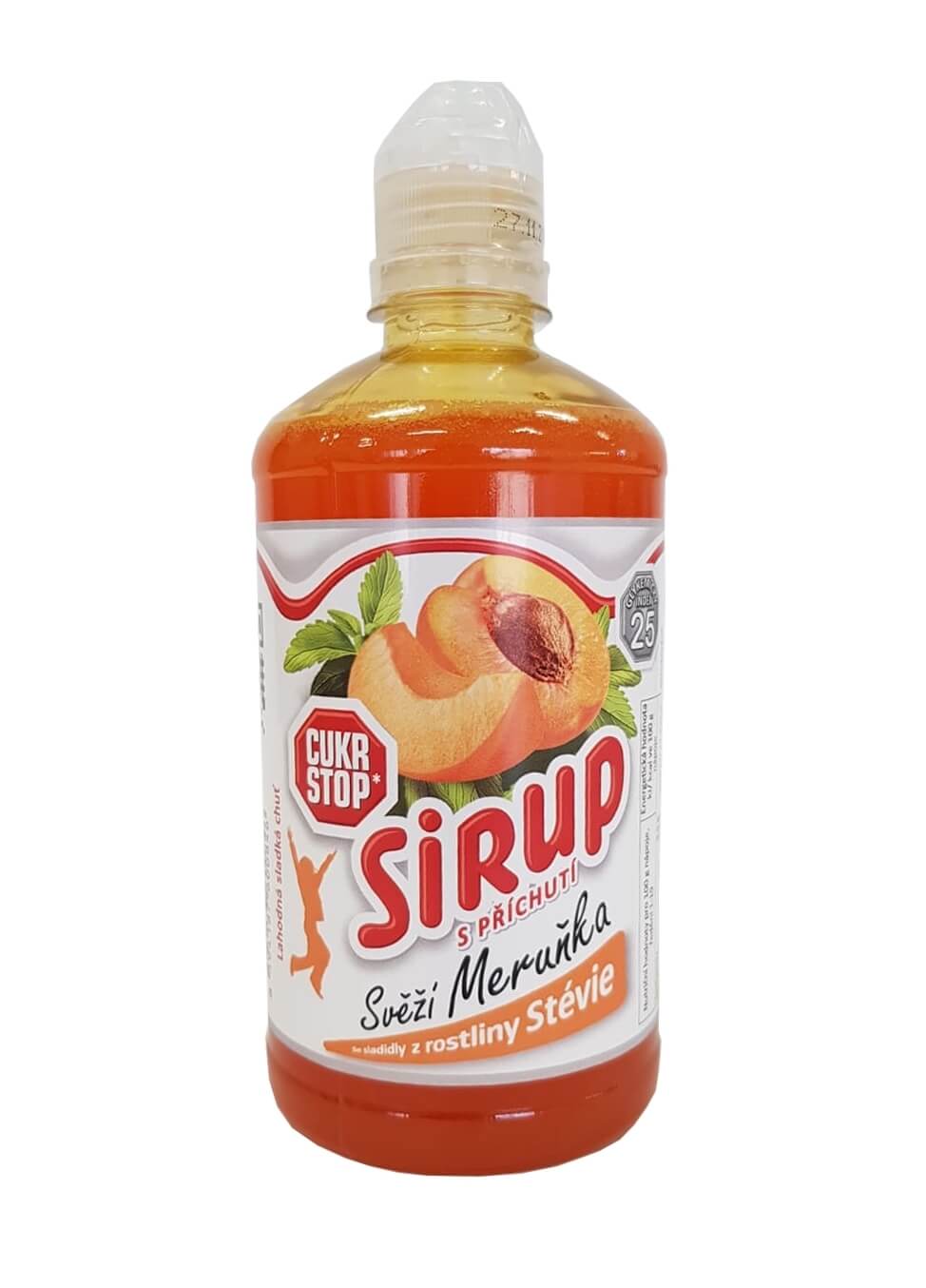CukrStop Sirup se sladidly z rostliny stévie - svěží meruňka 650 g
